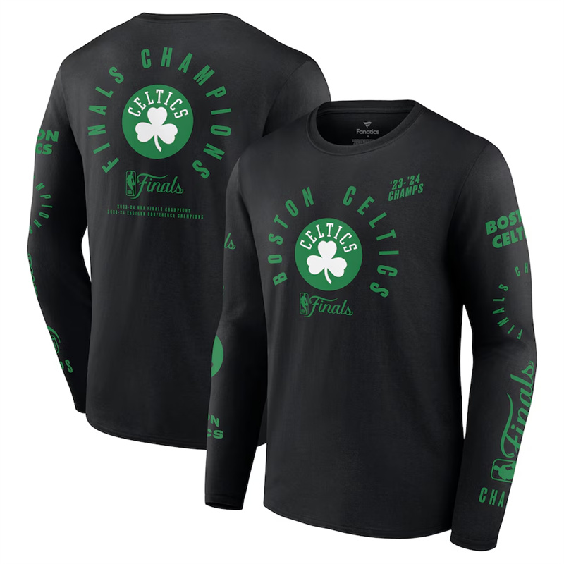 Men's Boston Celtics Black 2024 Finals Champions Drive to the Hoop Long Sleeve T-Shirt Men's Boston Celtics Black 2024 Finals Champions Drive to the Hoop Long Sleeve T-Shirt